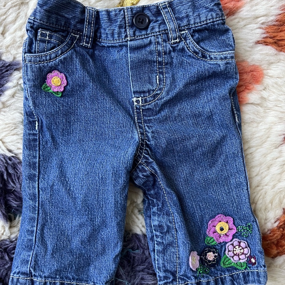 Baby Sprocket Vintage Floral Embroidered Jeans with Classic Styling